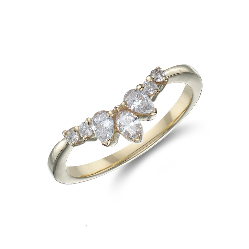 18ct Yellow Gold Mix Cut 0.37ct Diamond Ring