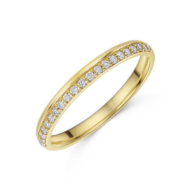 18ct Yellow Gold Round Brilliant Off-Set 0.16ct Diamond Eternity Ring