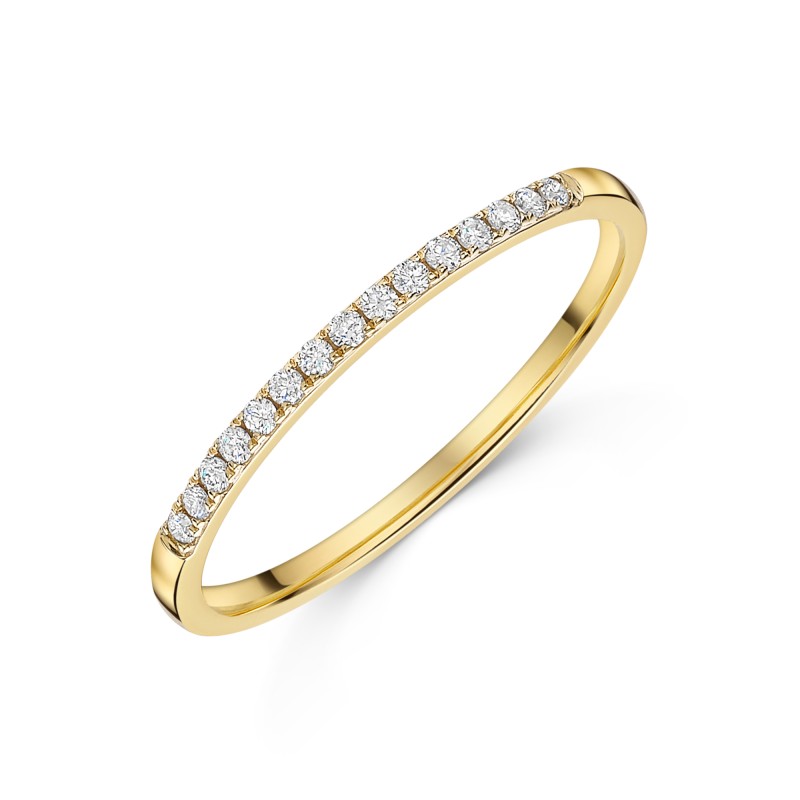 18ct Yellow Gold Round Brilliant 0.09ct Diamond Eternity Ring
