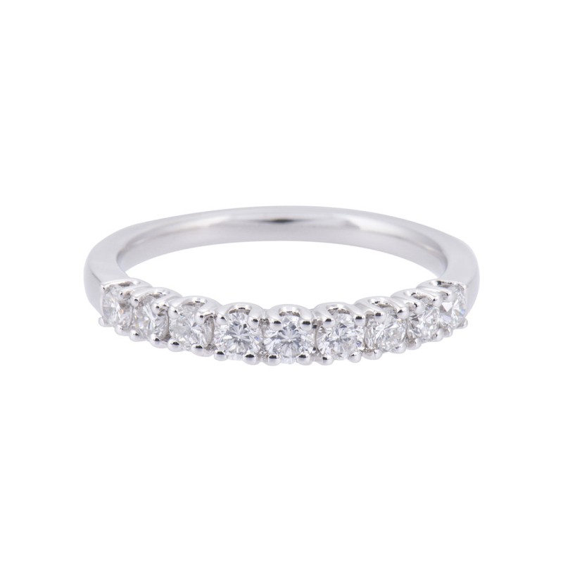 18ct white gold 0.50ct 9 stone round brilliant diamond eternity ring