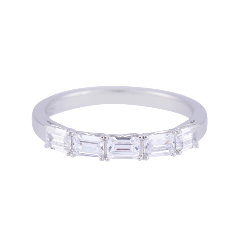 18ct White Gold Approx 1.00ct Emerald Cut Diamond Eternity Ring