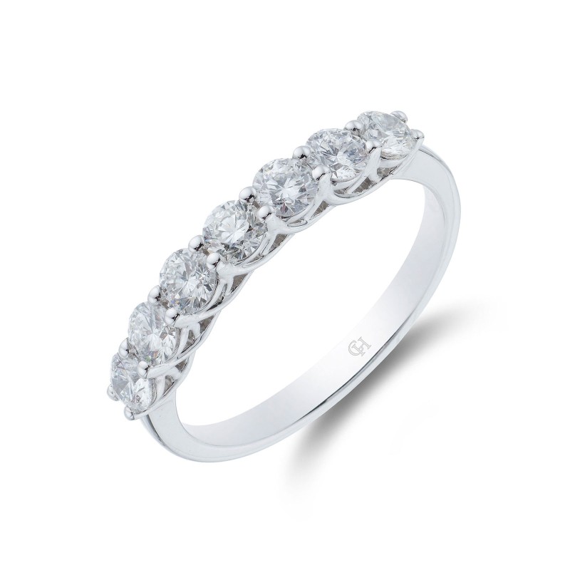 18ct White Gold Brilliant Cut 7 Stone 0.75ct Diamond Eternity Ring