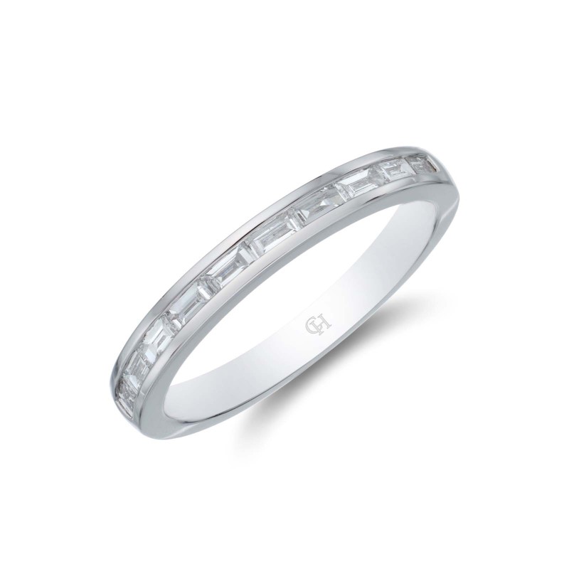 18ct White Gold 0.30ct Channel Set Baguette Eternity Diamond Ring