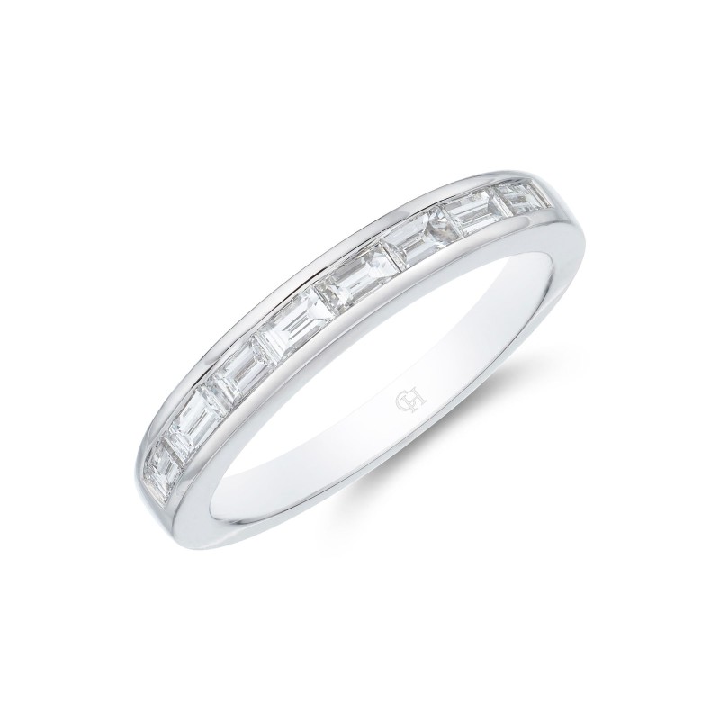 18ct White Gold Baguette 0.46ct Diamond Channel Set Eternity Ring