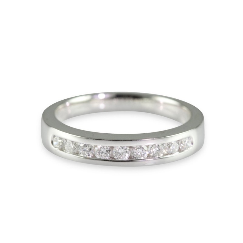Platinum 0.33ct Round Brilliant Diamond Half Hoop Eternity Ring