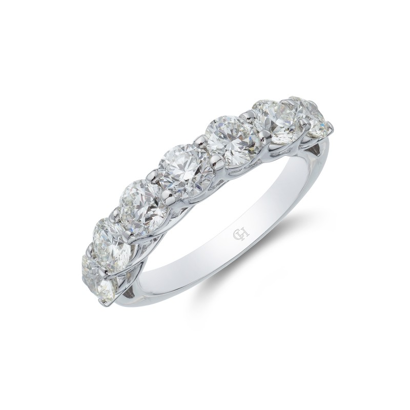Platinum Brilliant Cut 7 Stone 2.30ct Diamond Eternity Ring