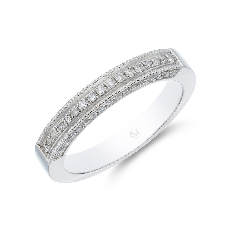Platinum 0.28ct Single Row Channel Set Diamond Wedding Band