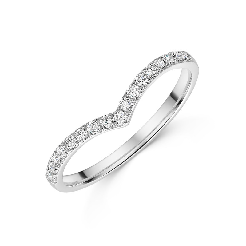 Platinum Round Brilliant 0.20ct Diamond Eternity Wishbone Ring