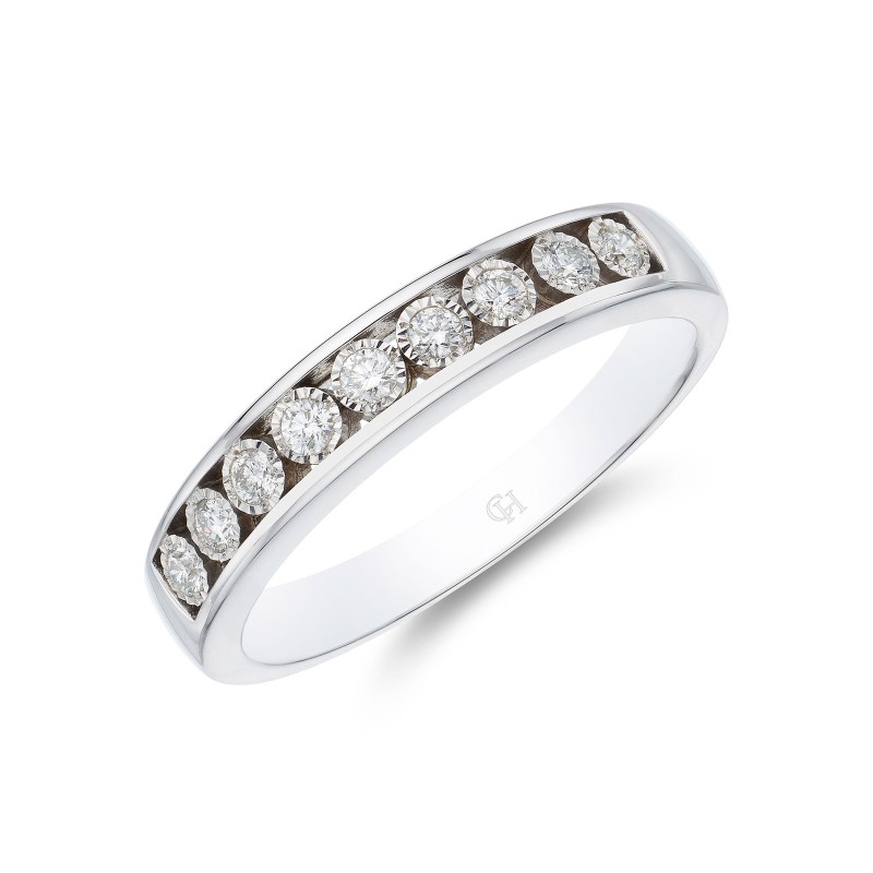 9ct White Gold Brilliant Cut 0.15ct Diamond Eternity Ring