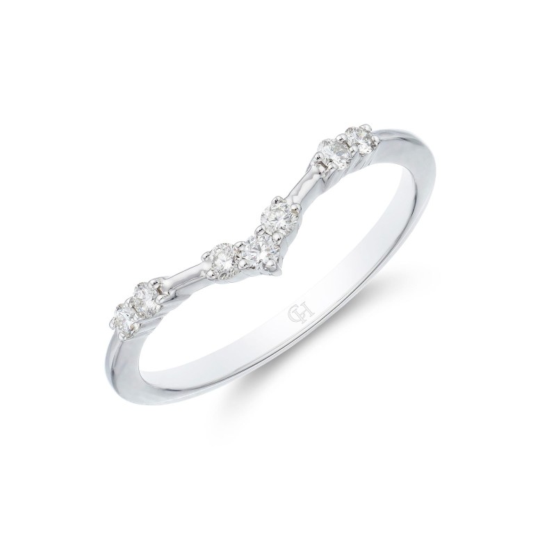 9ct White Gold 0.14ct Diamond Wishbone Eternity Ring