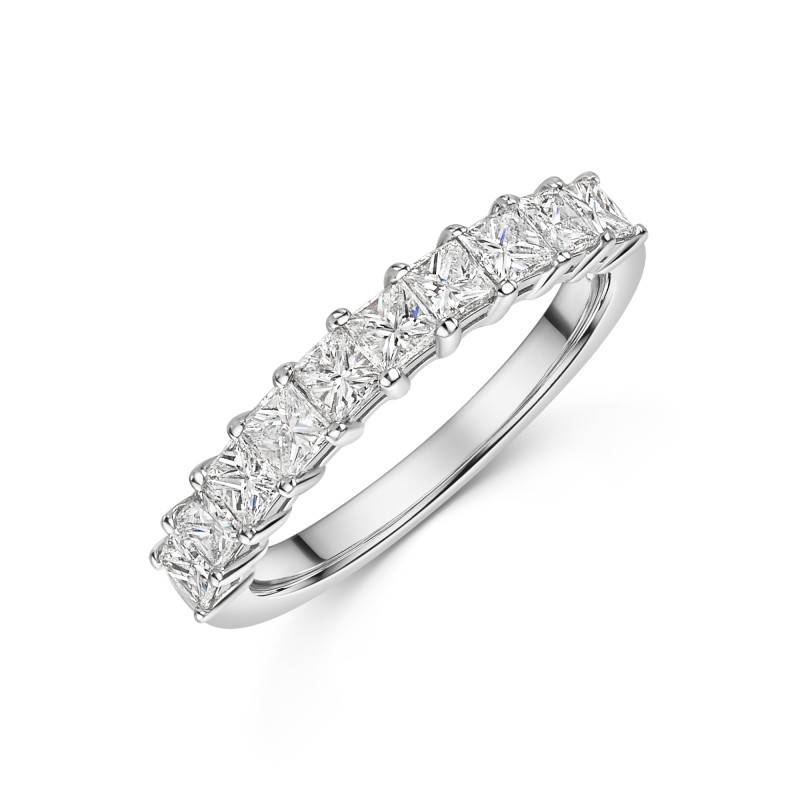 9ct White Gold Princess Cut 1.00ct Diamond Eternity Ring