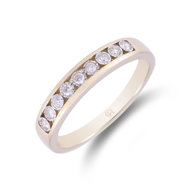 9ct Yellow Gold Brilliant Cut 0.15ct Diamond Eternity Ring