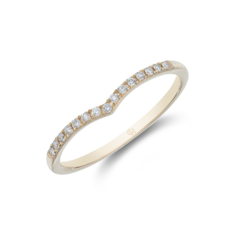 9ct Yellow Gold Brilliant Cut 0.09ct Diamond Shaped Eternity Ring