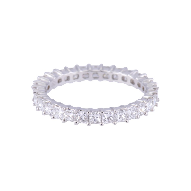 18ct White Gold Approx 1.80ct Princess Cut Diamond Eternity Ring