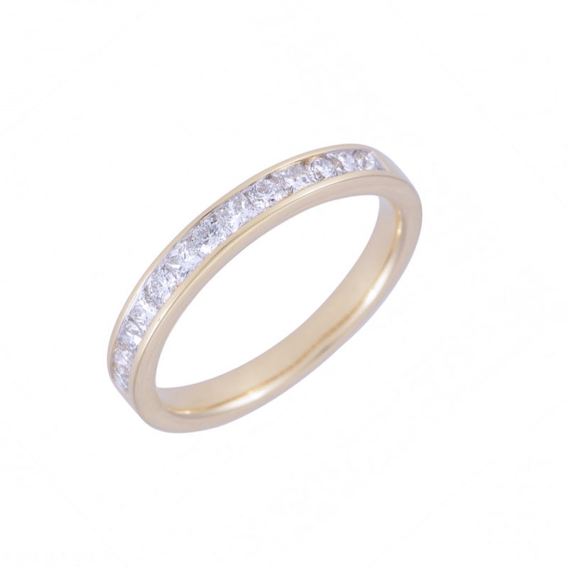18ct Yellow Gold Brilliant and Princess Cut 0.50ct Diamond Eternity Ring