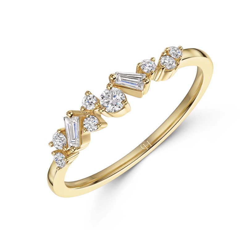 18ct Yellow Gold Mix Cut 0.26ct Diamond Eternity Ring 