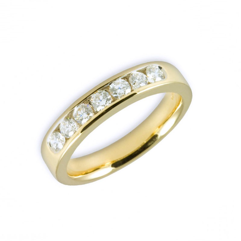 9ct Yellow Gold Brilliant Cut 7 Stone 0.50ct Diamond Eternity Ring