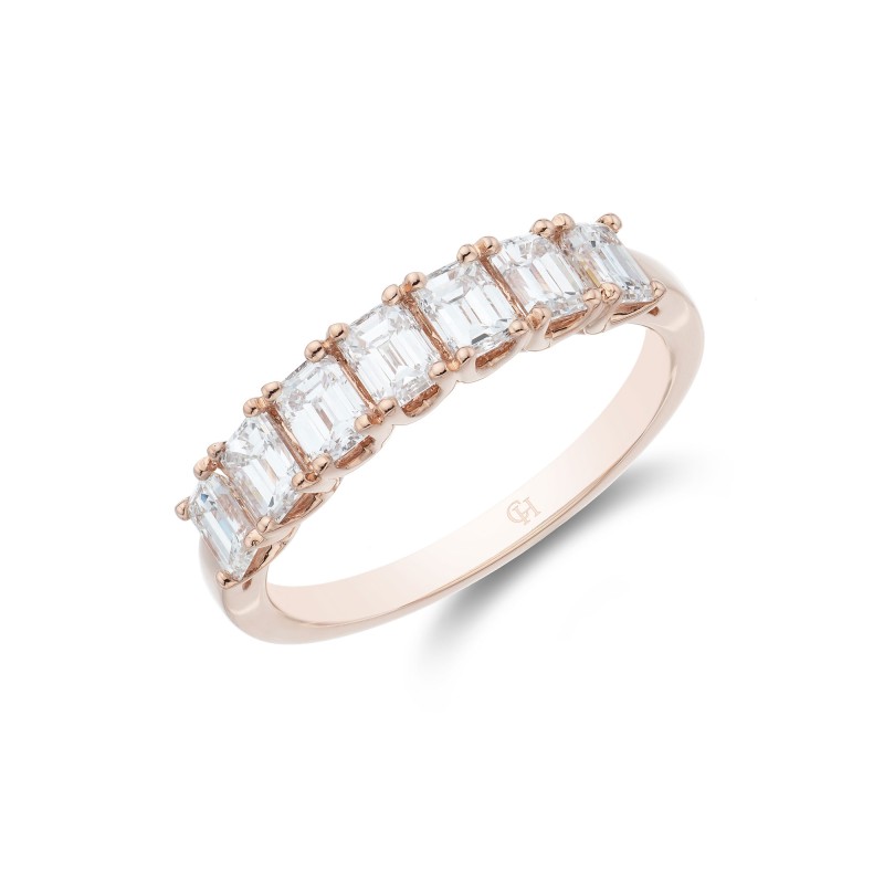 18ct Rose Gold Emerald Cut 1.40ct Diamond Eternity Ring