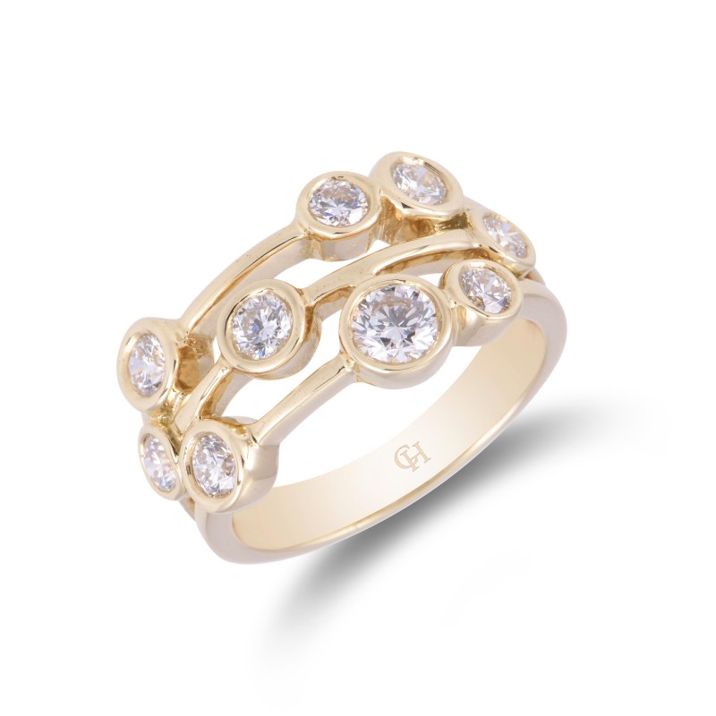 18ct Yellow Gold 1.50ct Diamond Fancy Band