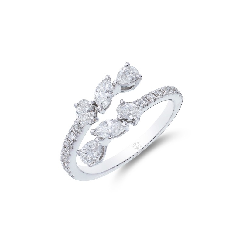 18ct White Gold 0.53ct Mix Cut Diamond Ring