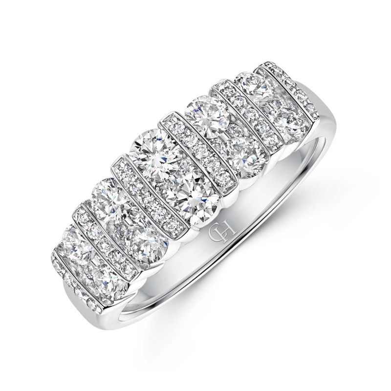 9ct White Gold 1.11ct Diamond Cluster Ring
