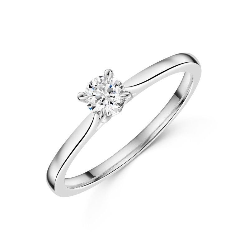 Platinum Tulip Set Round Brilliant 0.33ct Diamond Solitaire Ring