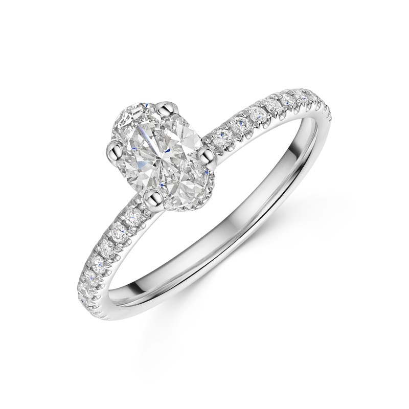Platinum Tulip Set 0.75ct Oval Diamond Solitaire Ring