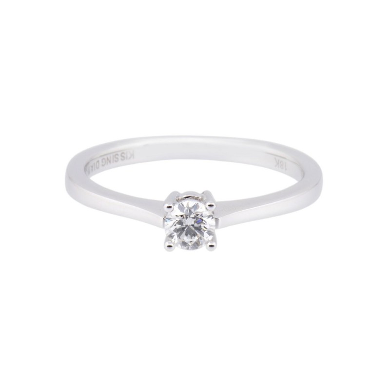Kissing Diamonds 18ct White Gold 0.29ct Round Brilliant Diamond Solitaire Ring
