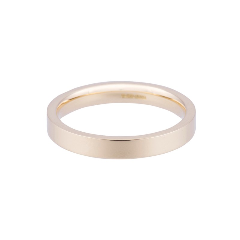 18ct yellow gold 3mm flat / court