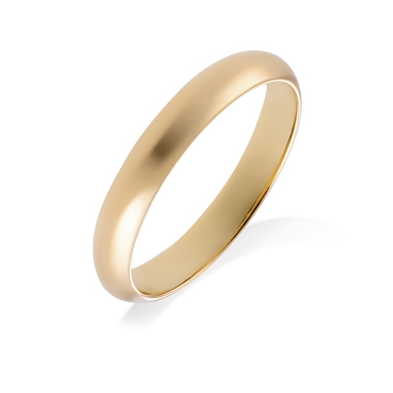 18ct Yellow Gold D-Shape 3mm Wedding Ring