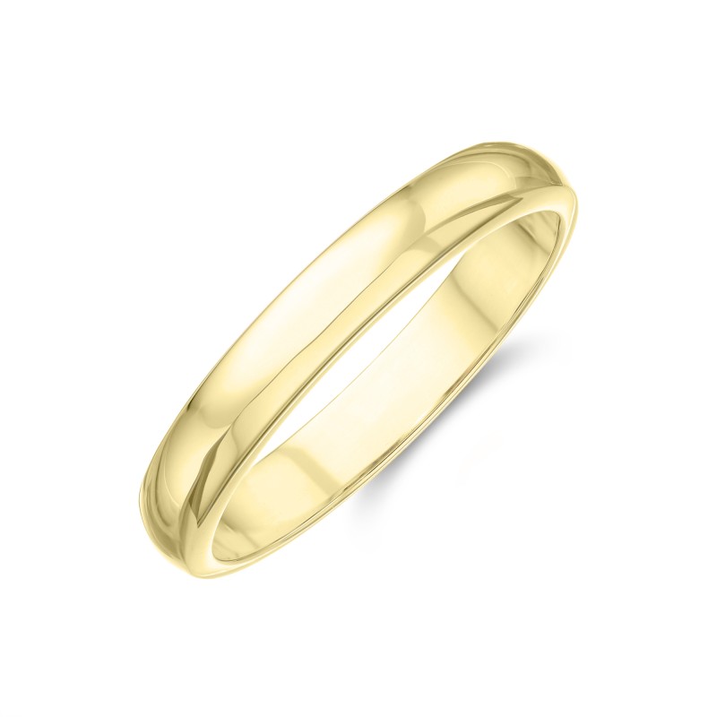 Ladies 18ct Yellow Gold 3mm D-Shape Wedding Ring
