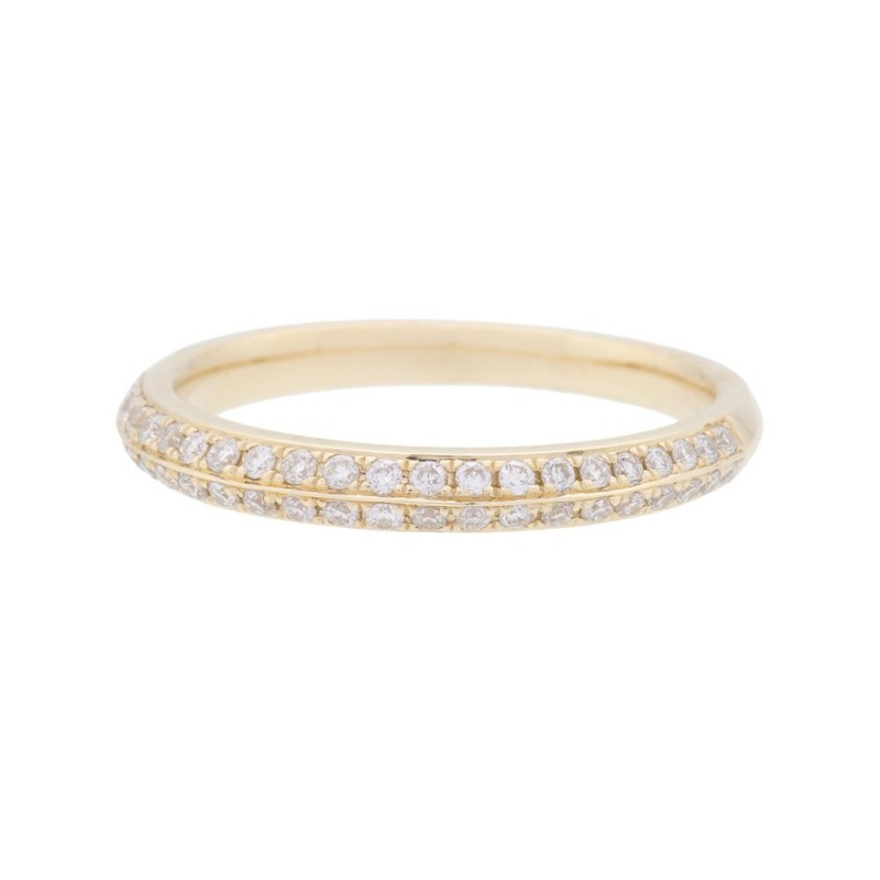 18ct Yellow Gold 0.42ct Pave Set Diamond Wedding Ring