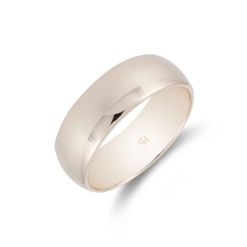 9ct Yellow Gold Light Weight Court Wedding Band 7mm