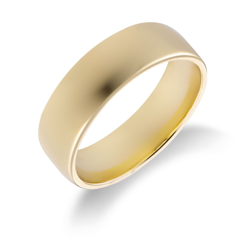 9ct Yellow Gold Heavy Court 6mm Wedding Ring