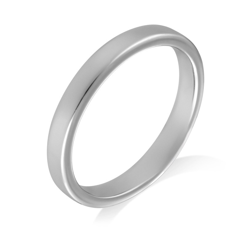 9ct White Gold Light Weight Soft Court 3mm Wedding Ring