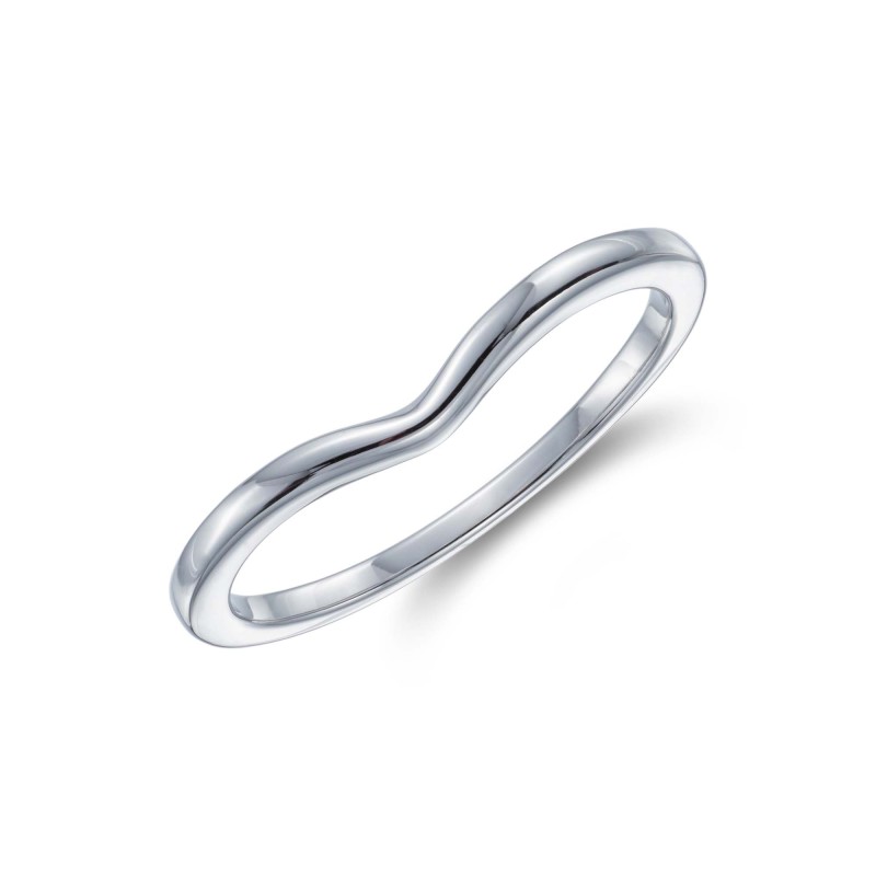 9ct White Gold Wishbone Wedding Band