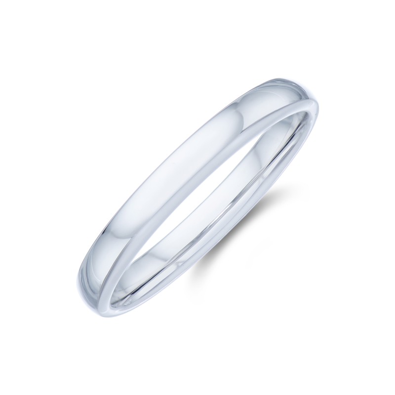 Ladies 9ct White Gold 2.5mm Light Court Wedding Ring