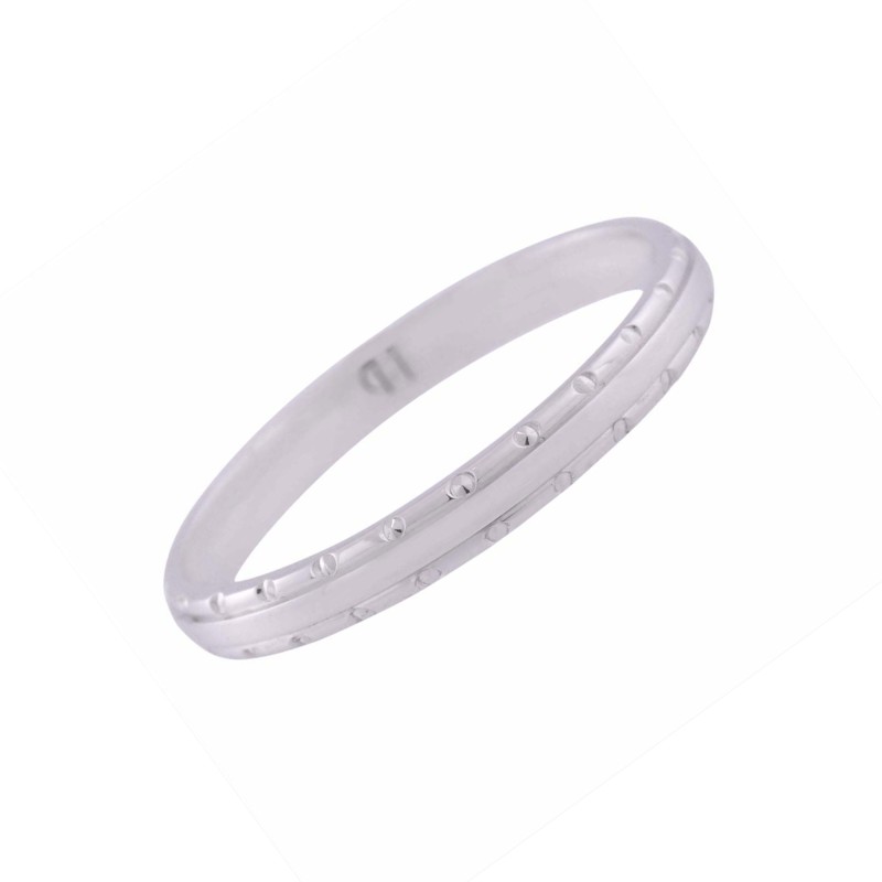 9ct White Gold Fancy Patterned Wedding Band 2.5mm