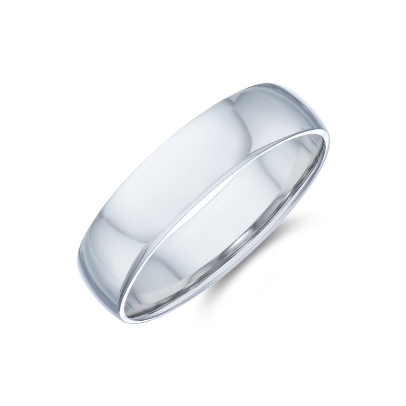 Gents Platinum 5mm D-Shape Wedding Ring