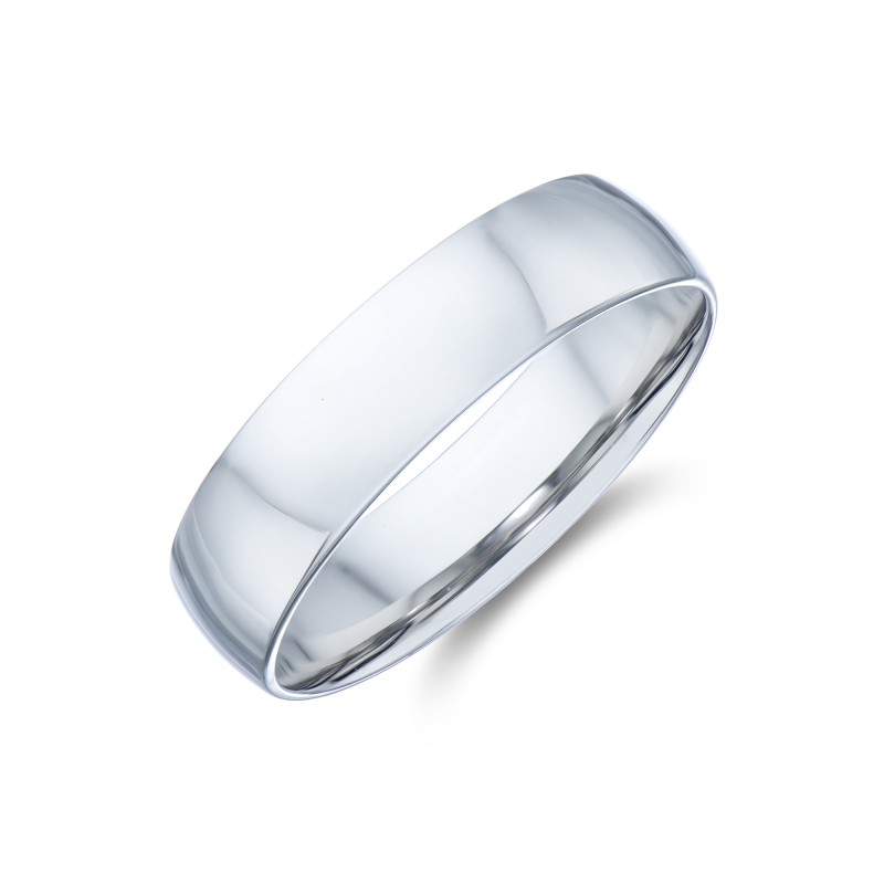 Gents Platinum 5mm Light Court Wedding Ring