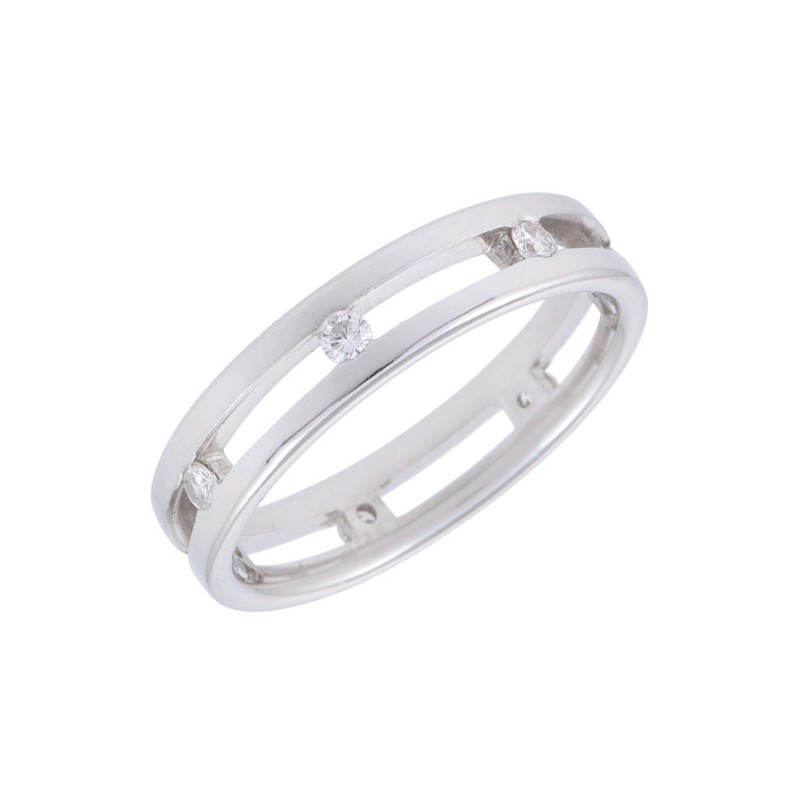 Platinum 0.28ct Diamond Satin and Polished Wedding Ring