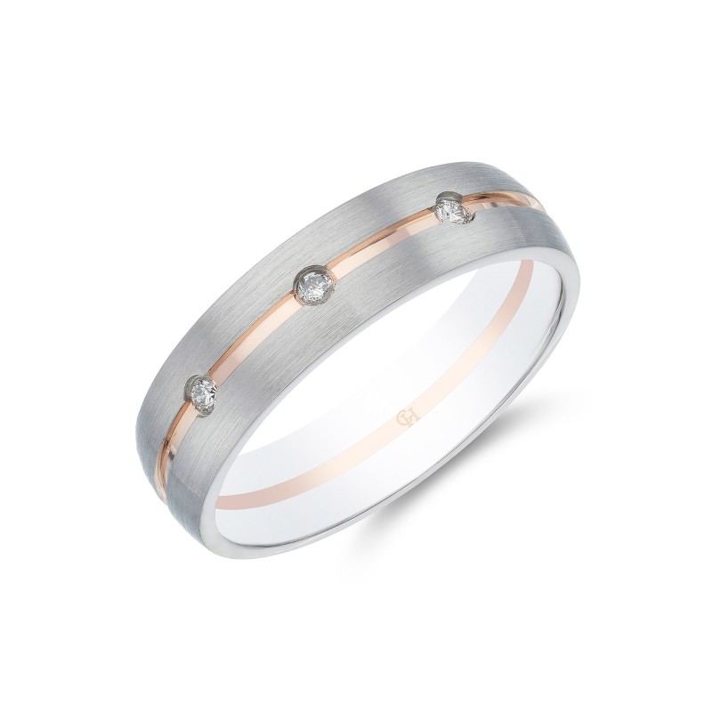 Platinum 0.06ct Fancy Diamond Wedding Band