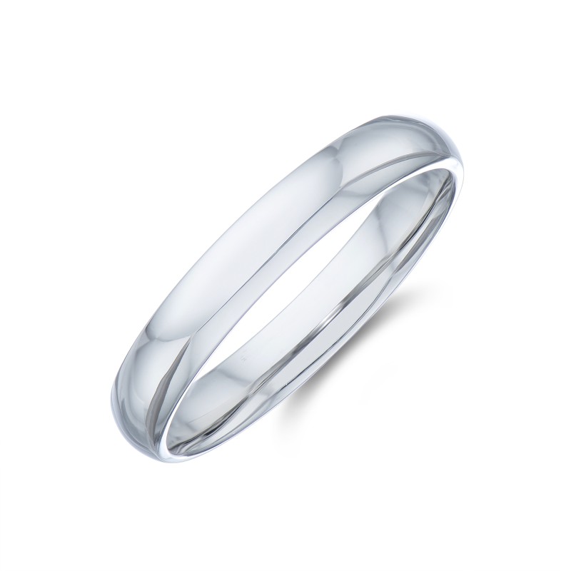 Ladies Platinum 3mm Light Court Wedding Ring