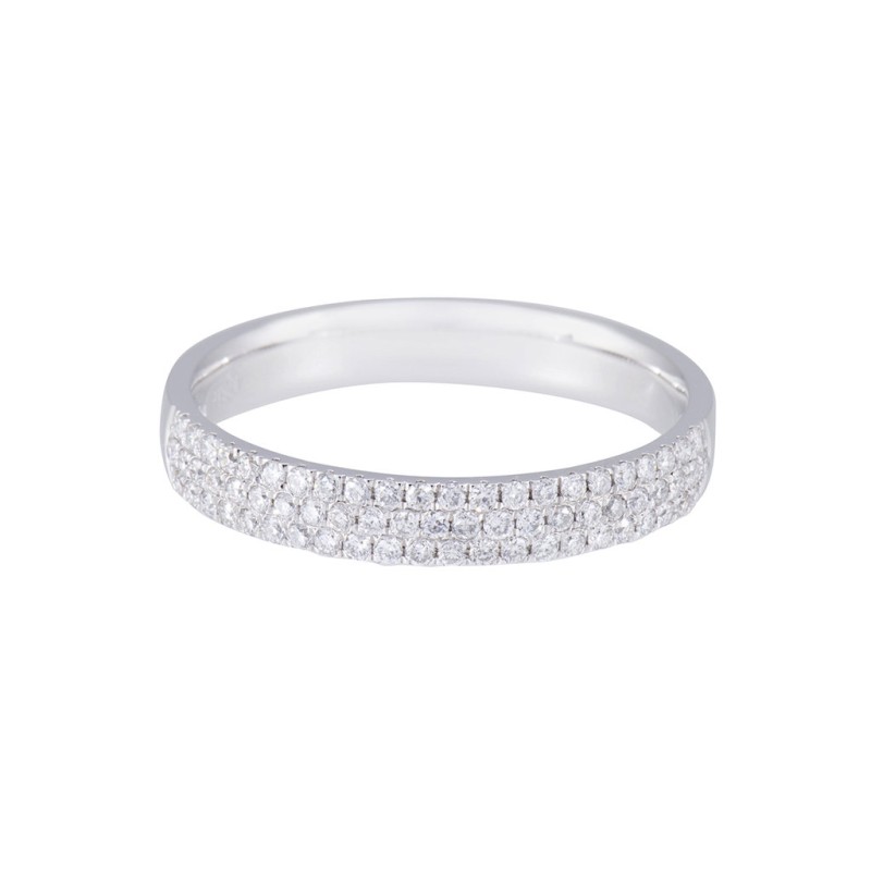 Platinum 0.33ct Round Brilliant Diamond Triple Row Ring