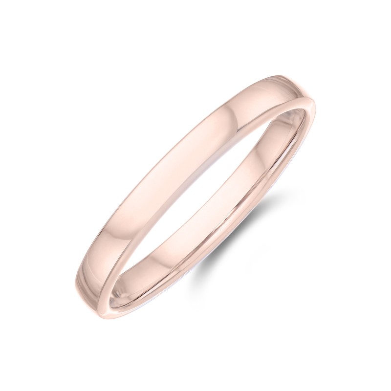 Ladies 9ct Rose Gold 2.5mm Light Court Wedding Ring
