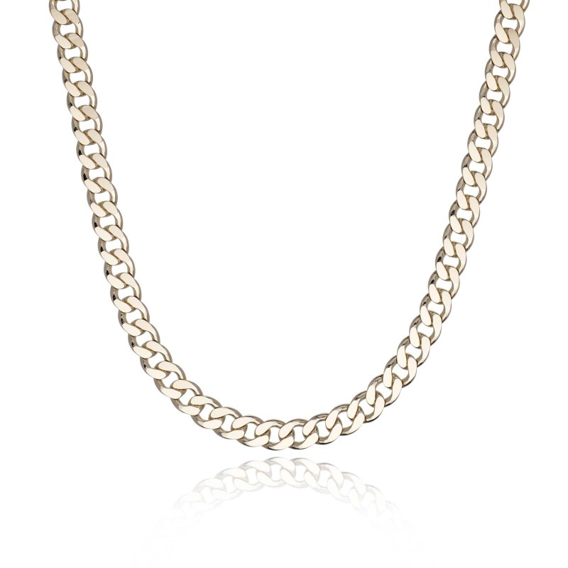 9ct Yellow Gold Gents 20' 9.65mm Curb Chain Necklace