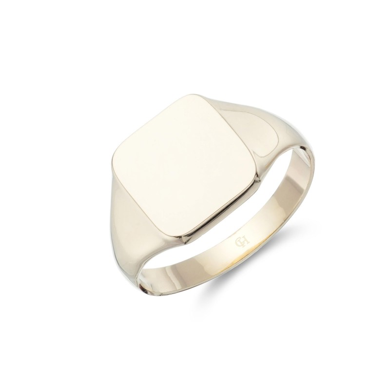 9ct Yellow Gold Square Gents Signet Ring