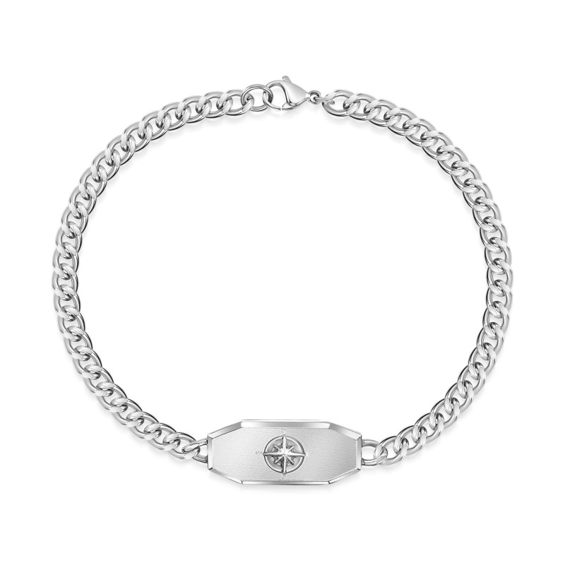True North | Silver Gents Compass Bracelet