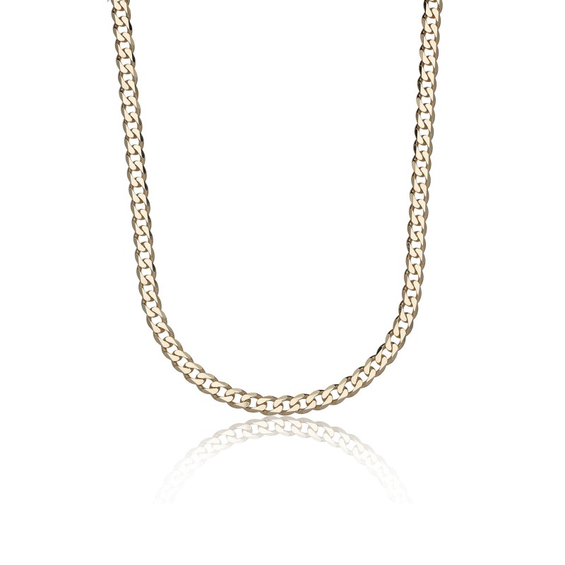 Silver Yellow Gold Plated 20' 6.2mm Curb Chain Necklace