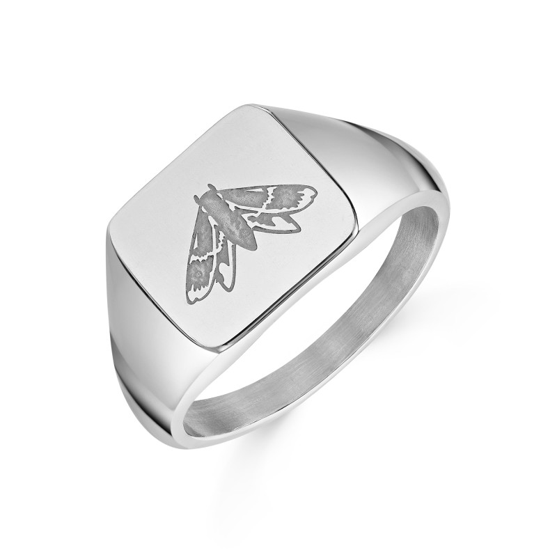 Transform | Silver Gents Moth Signet Ring